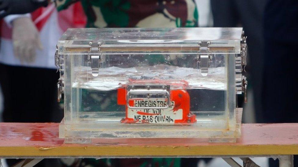 One of the Flight SJ182's two black boxes retrieved from the crash site. Photo: 12 January 2021