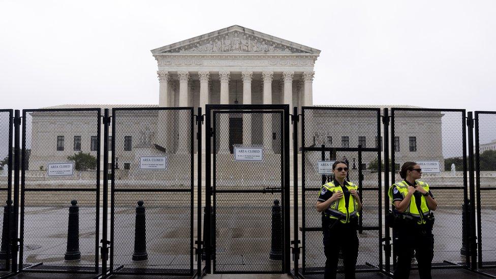 Barricade outside the supreme court