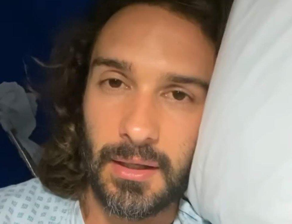 Joe Wicks speaking in hospital