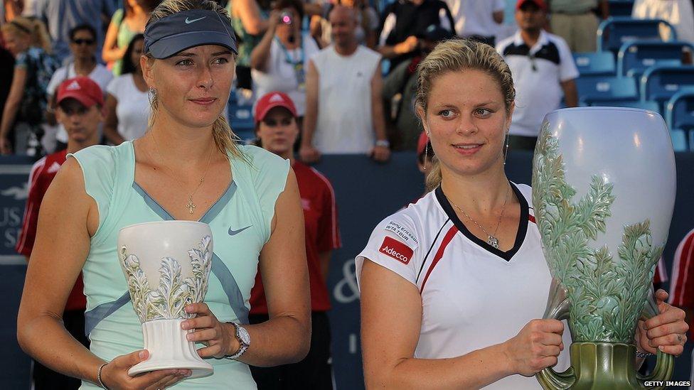 Maria Sharapova and Kim Clijsters