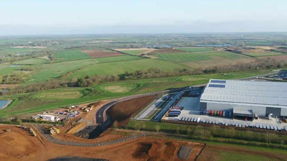 The site of a henge in Raunds as viewed from above by a drone