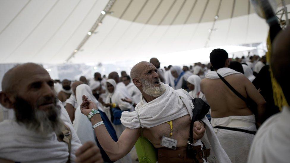 Stone throwing at the Jamarat pillars. 24 Sept 2015