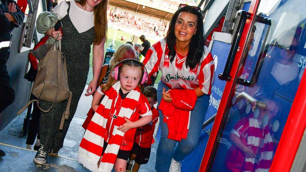 Zara Hamill at Derry football event