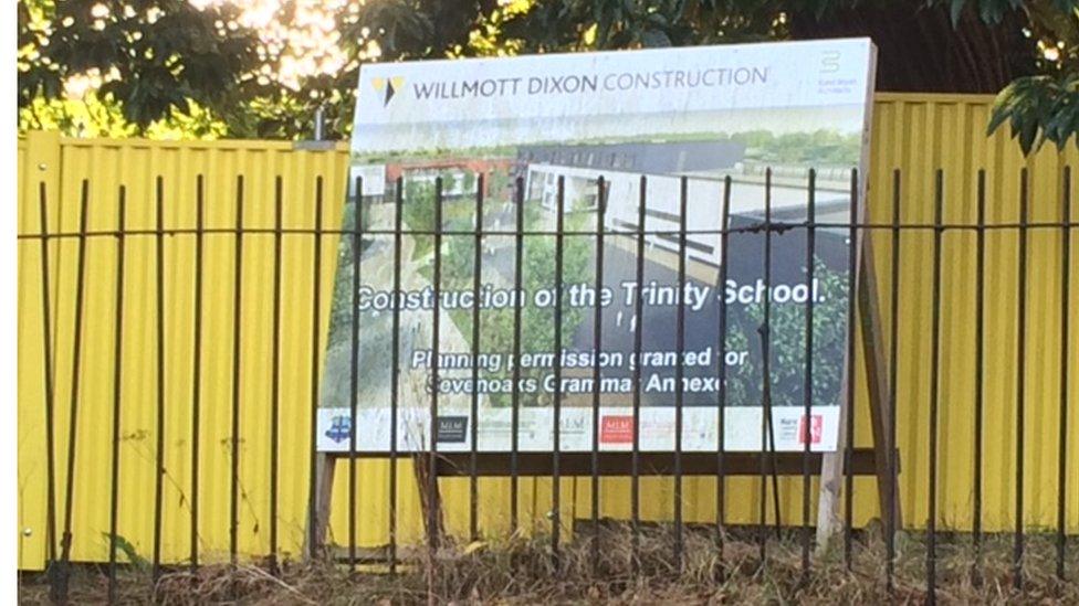 Construction site for new grammar school in Kent