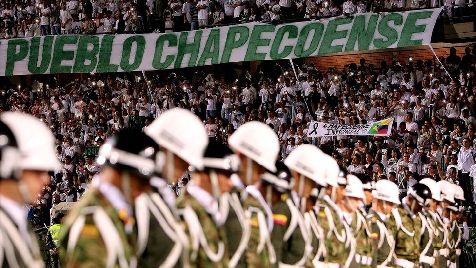 Thousands observed a minute's silence in Colombia on Wednesday night