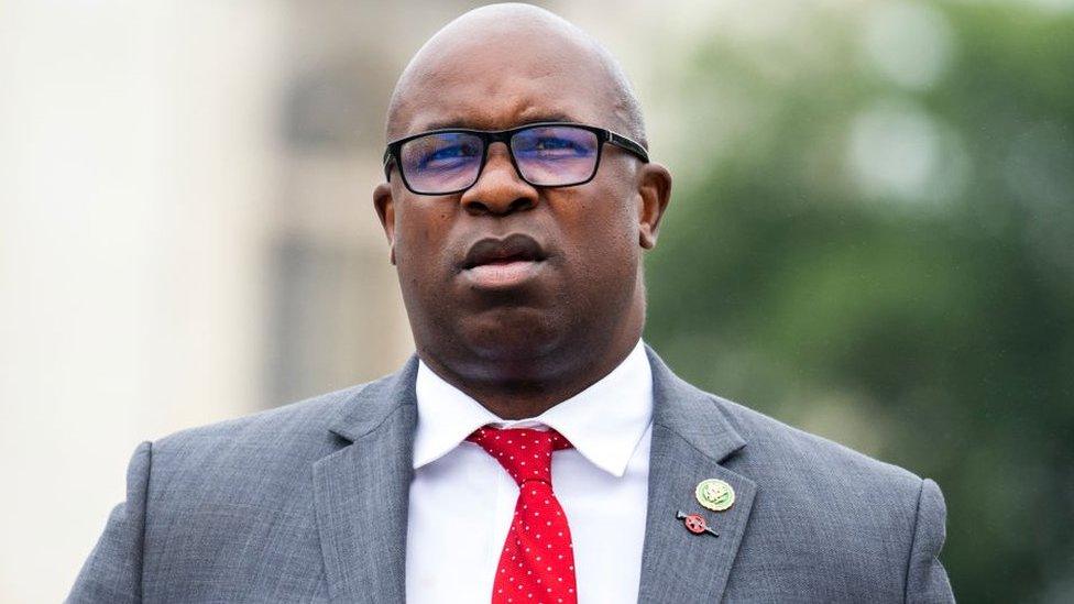 Rep. Jamaal Bowman, D-N.Y., arrives to the U.S. Capitol before the House voted to send an articles of impeachment resolution against President Joe Biden to committees on Thursday, June 22, 2023.