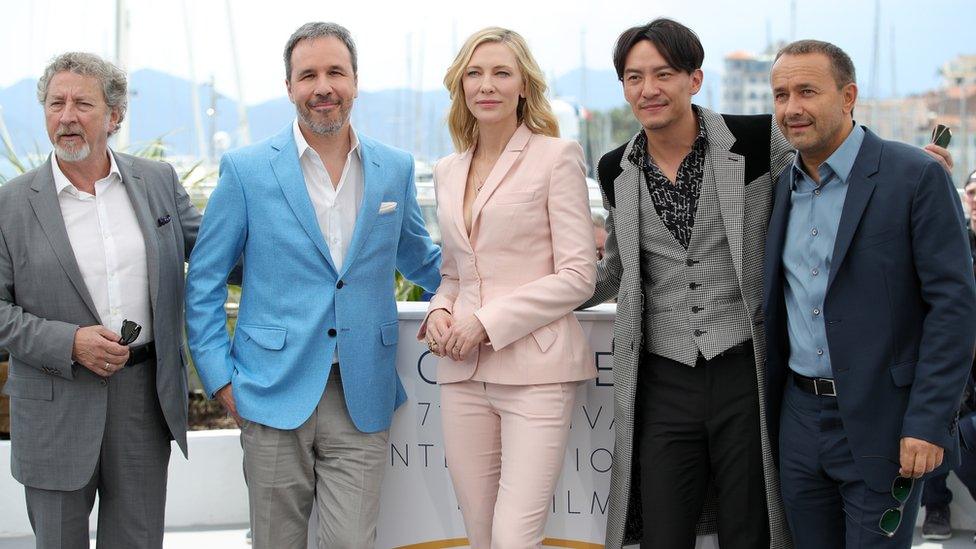 The men on the jury this year are (left-right) Robert Guediguian, Denis Villeneuve, Chang Chen and Andrey Zvyagintsev