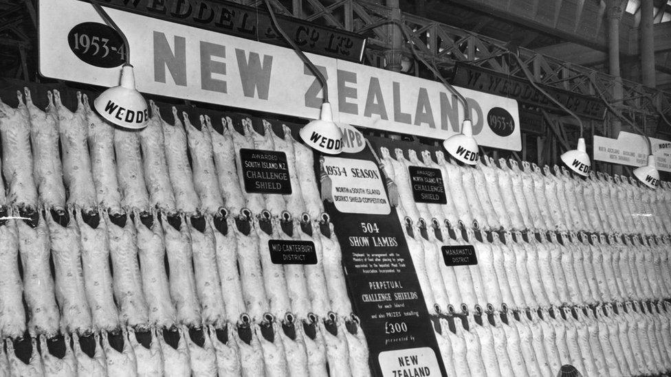 New Zealand lamb for export in 1954