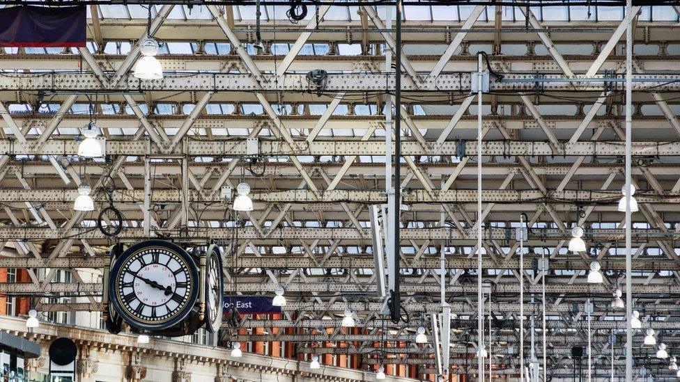 Waterloo Station roof and clock