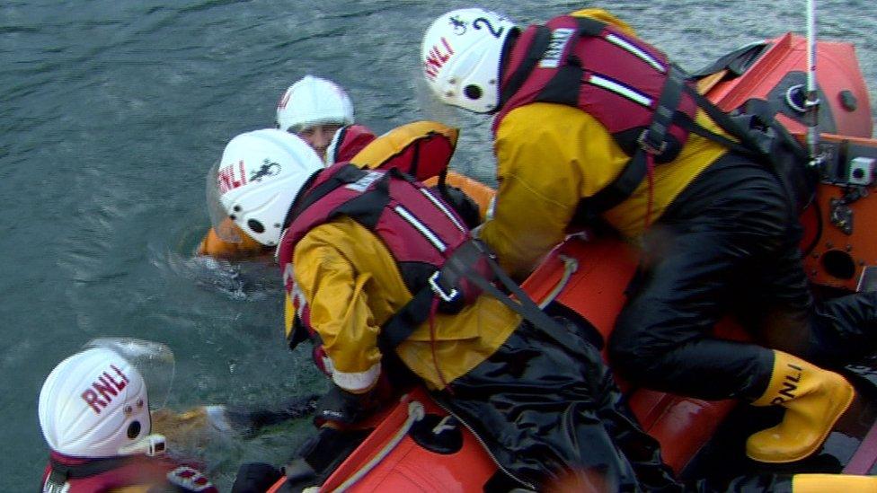 RNLI training session