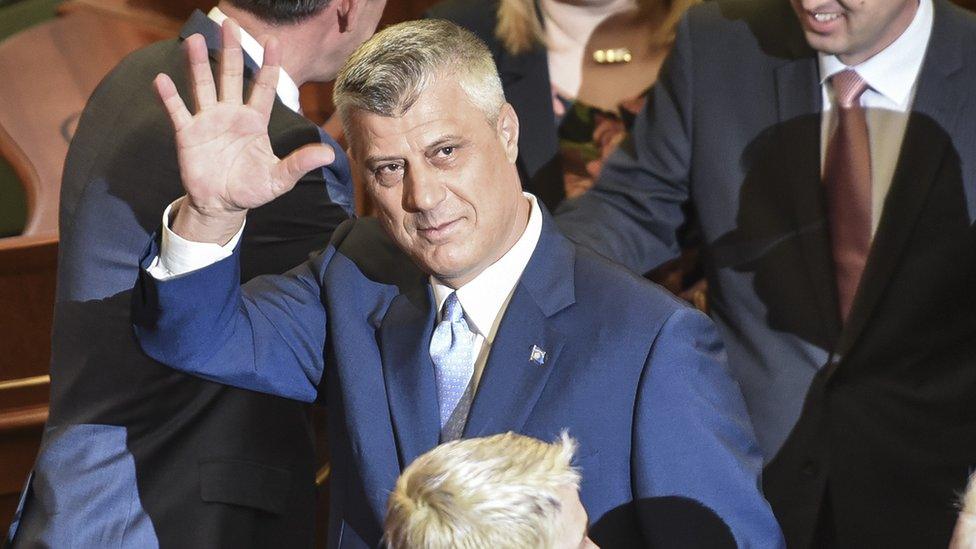 Hashim Thaci was sworn in by parliament on Thursday ahead of Friday's inauguration (7 April)