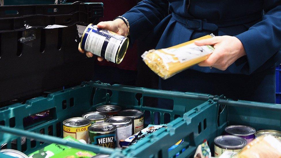 Goods at a food bank