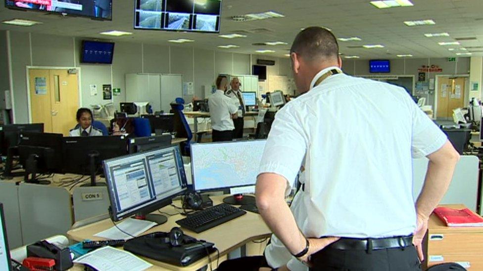 Dyfed-Powys Police control room