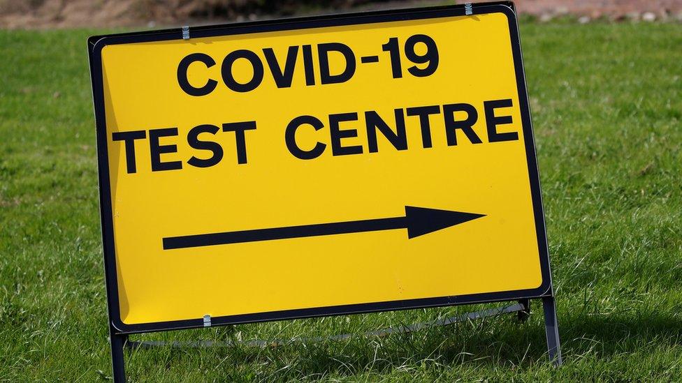 Covid-19 test centre sign