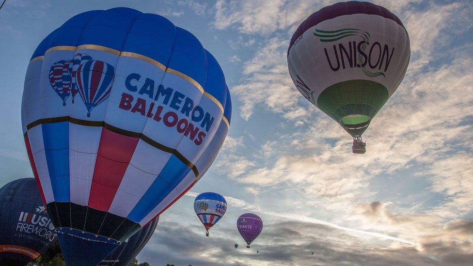 Hot air balloons above Bristol