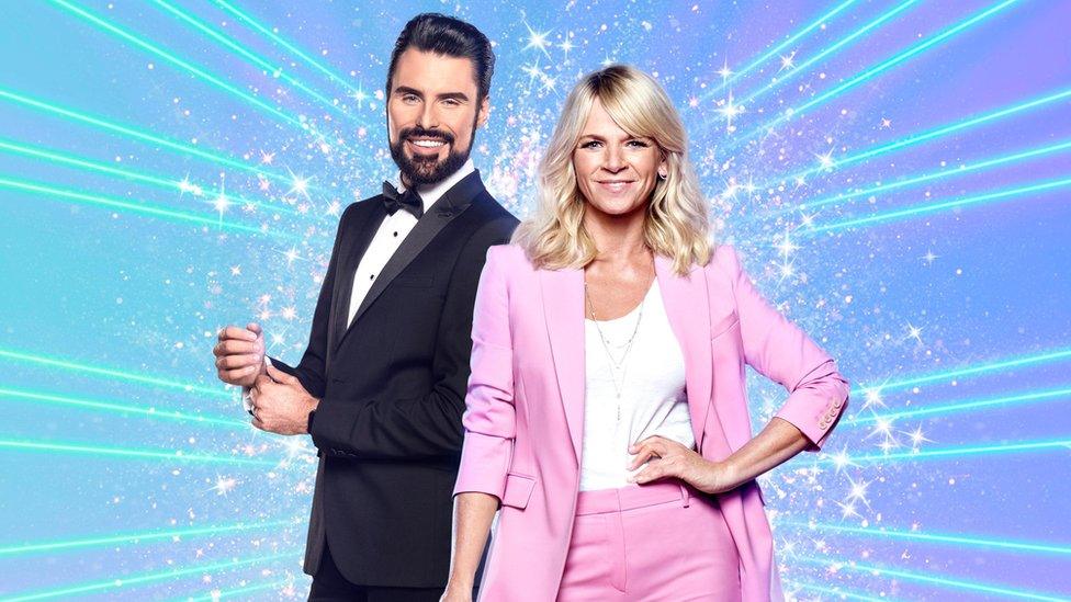 Rylan Clark alongside Zoe Ball in their Strictly attire