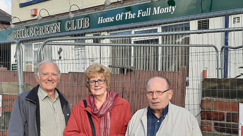 Shiregreen Working Men's Club - Ann Bentley (centre) Councillor Peter Price (left) and Peter Price (right)