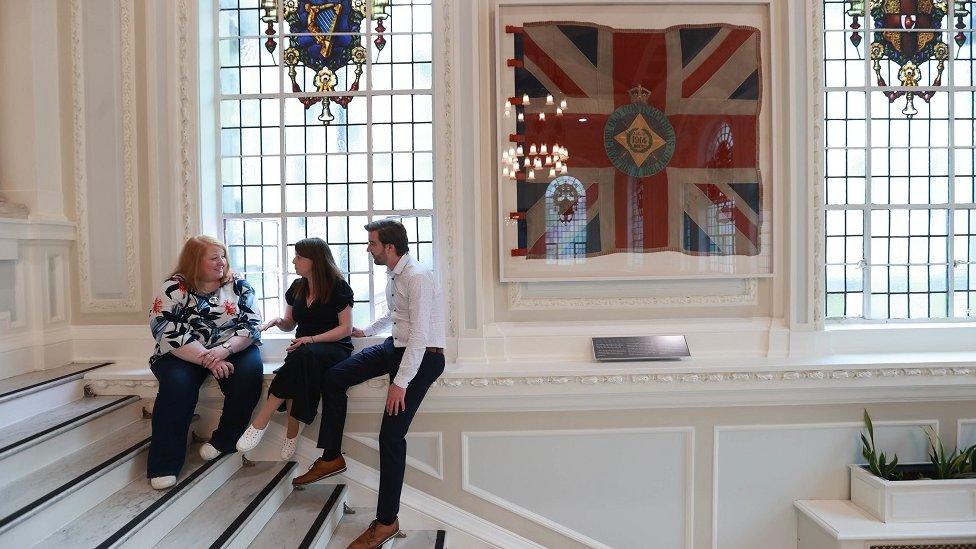 Alliance Party leader Naomi Long (left) with Nuala McAllister and Sam Nelson at Belfast City Hall as the results come in for the Northern Ireland local elections. Picture date: Friday May 19, 2023. PA