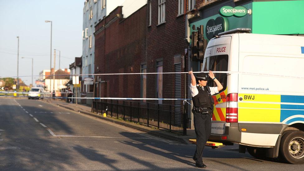 Police cordon at Wealdstone High Street