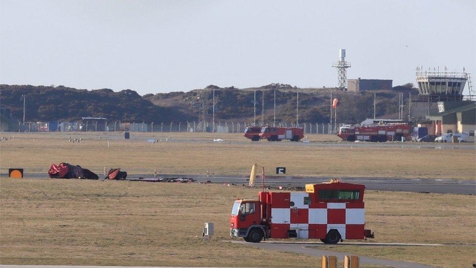 The wreckage at RAF Valley