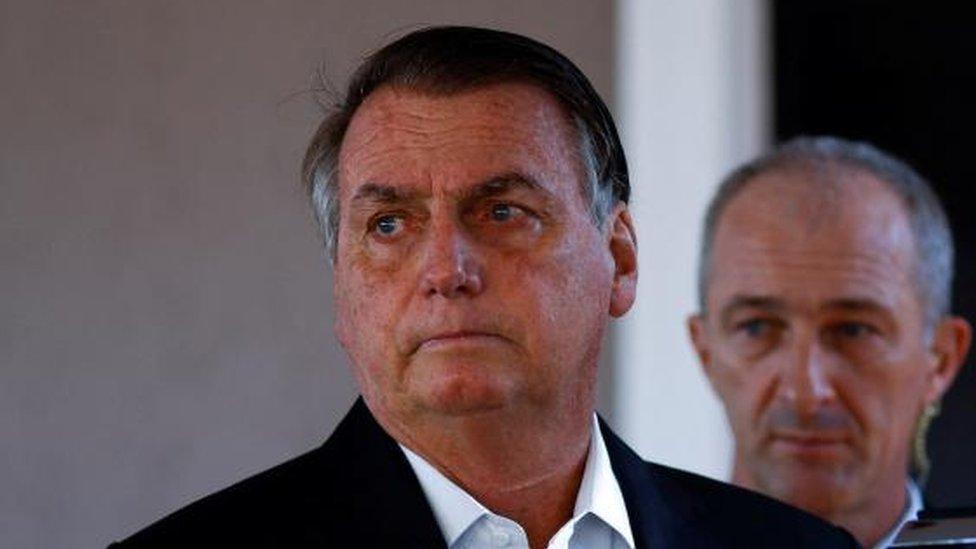 Former Brazilian President Jair Bolsonaro leaves his home following a search operation, in Brasilia, Brazil May 3, 2023.