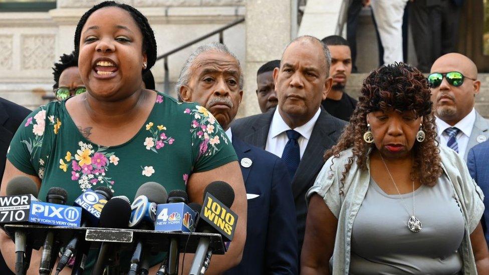 Garner's daughter and mother speak at a press conference on 16 July