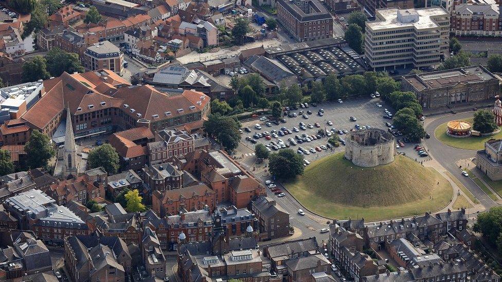 Castle Car Park and Eye of York from the ear