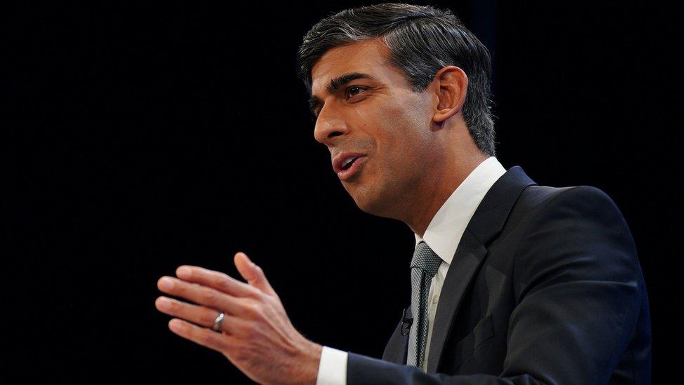 Prime Minister Rishi Sunak making his keynote speech during the Conservative Party annual conference at the Manchester Central convention complex.