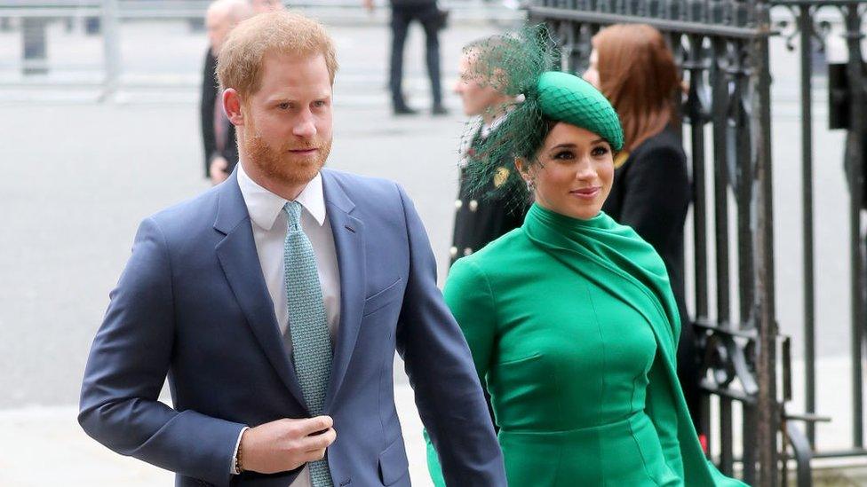 Prince Harry, Duke of Sussex and Meghan, Duchess of Sussex meets children as she attends the Commonwealth Day Service 2020 on March 09, 2020