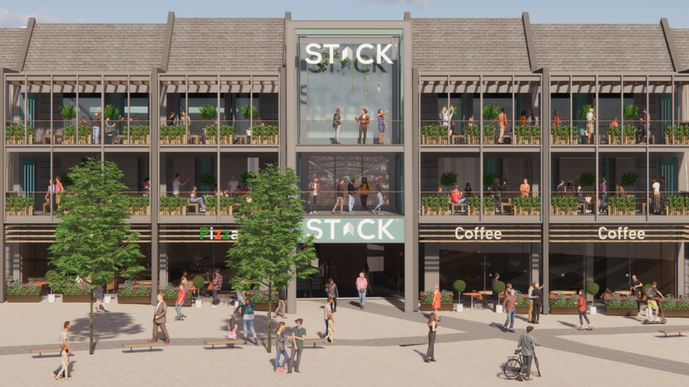 An artists impression of Stack development in Northampton Town Centre