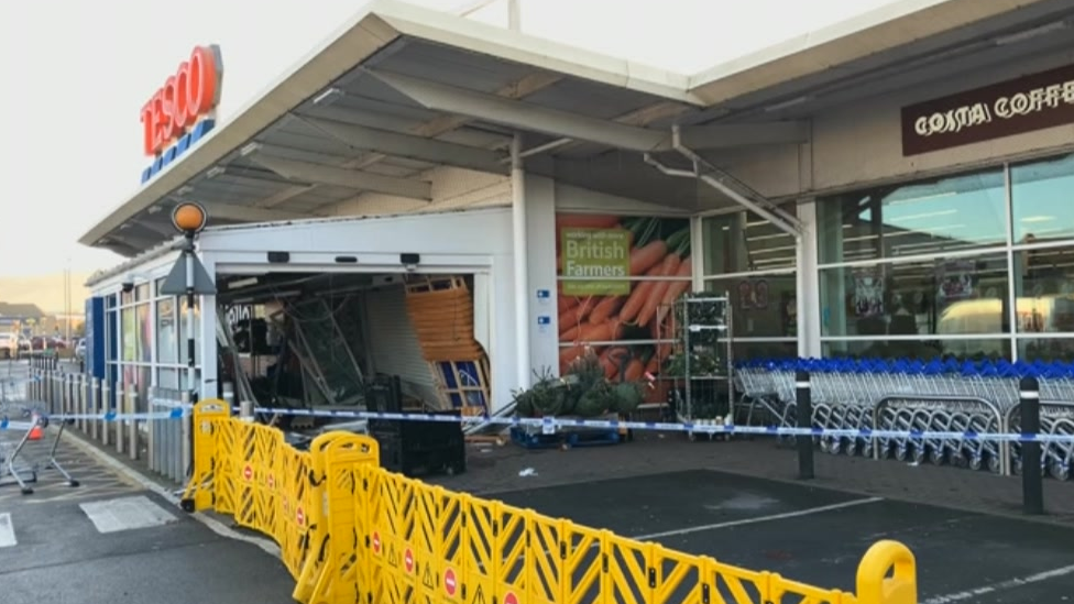 Damaged Tesco store