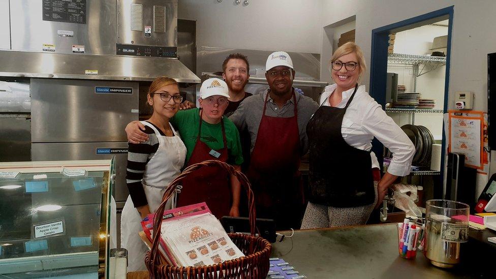 Tiffany and her staff at Pizzability