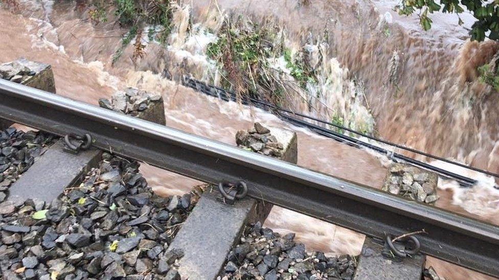 Track at Pontrilas was washed away by flooding