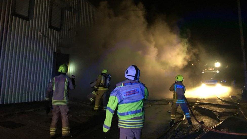 Firefighters at the base of Central Beacons Mountain Rescue Team