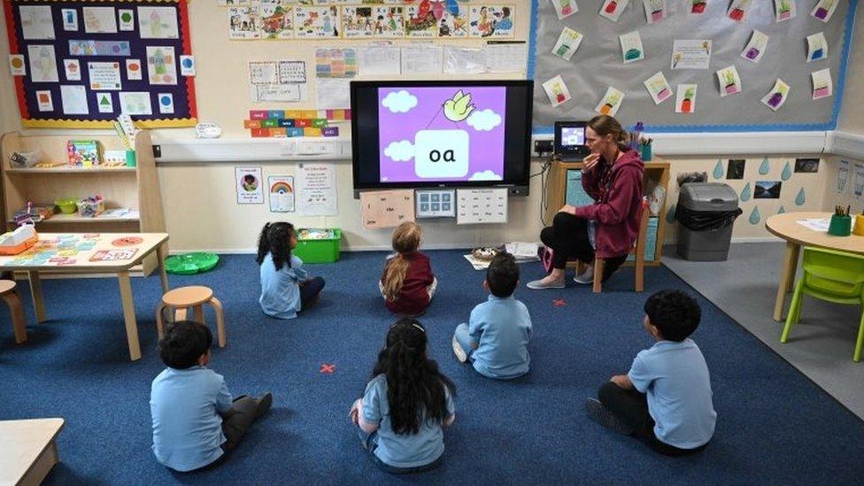 A reception classroom in England on 4 June