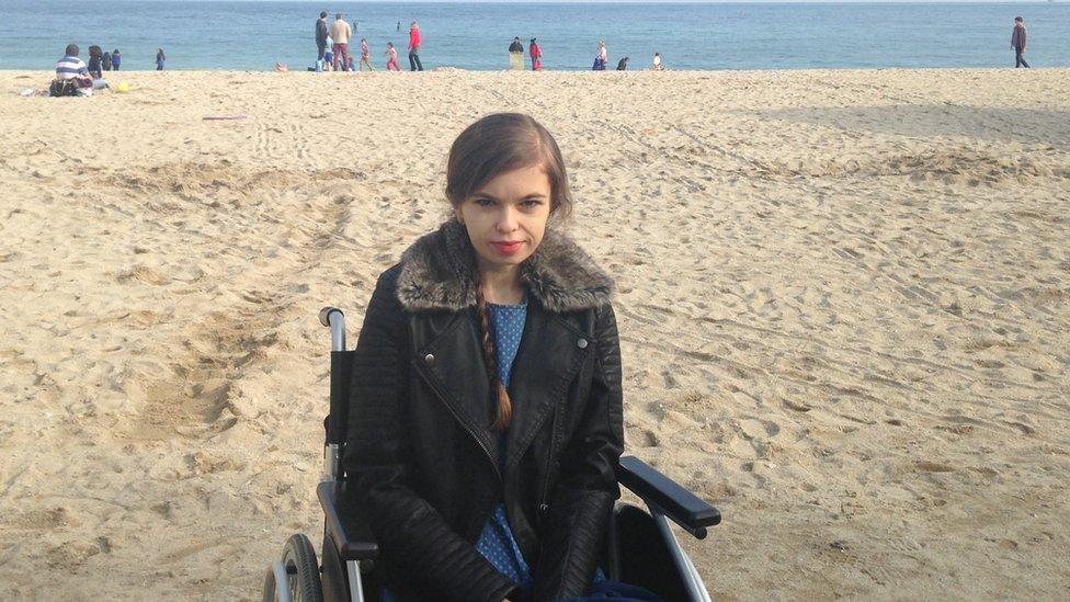 Lizzie shown on the beach during her illness