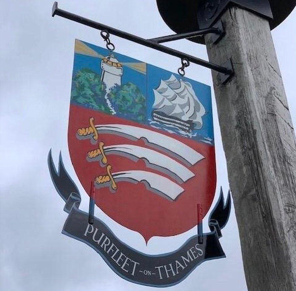 The new Purfleet-on-Thames sign