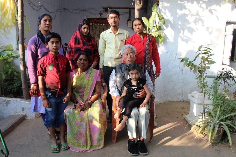 Mr Wang with his family