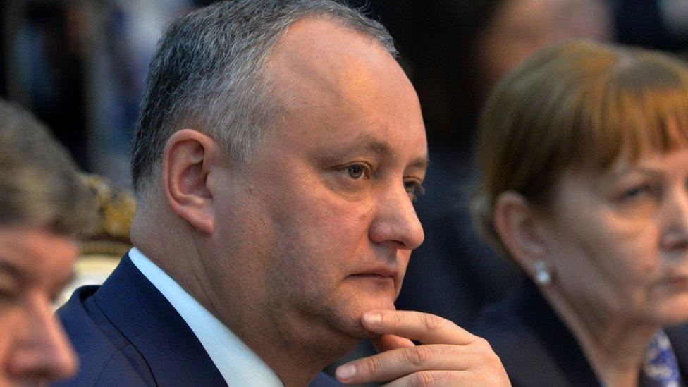 File photo of Moldovan President Igor Dodon on April 14, 2017