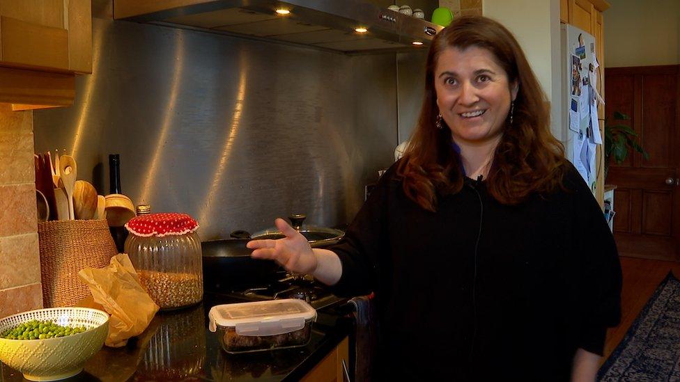 Alexandra Contreras in her kitchen