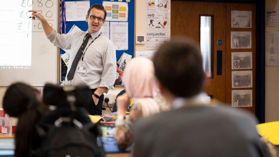 Secondary school pupils in class at Whitchurch High in Cardiff