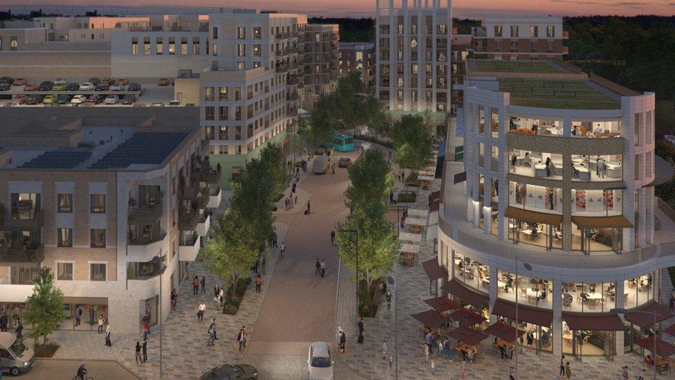 An artist impression of the Cheshunt Lakeside development