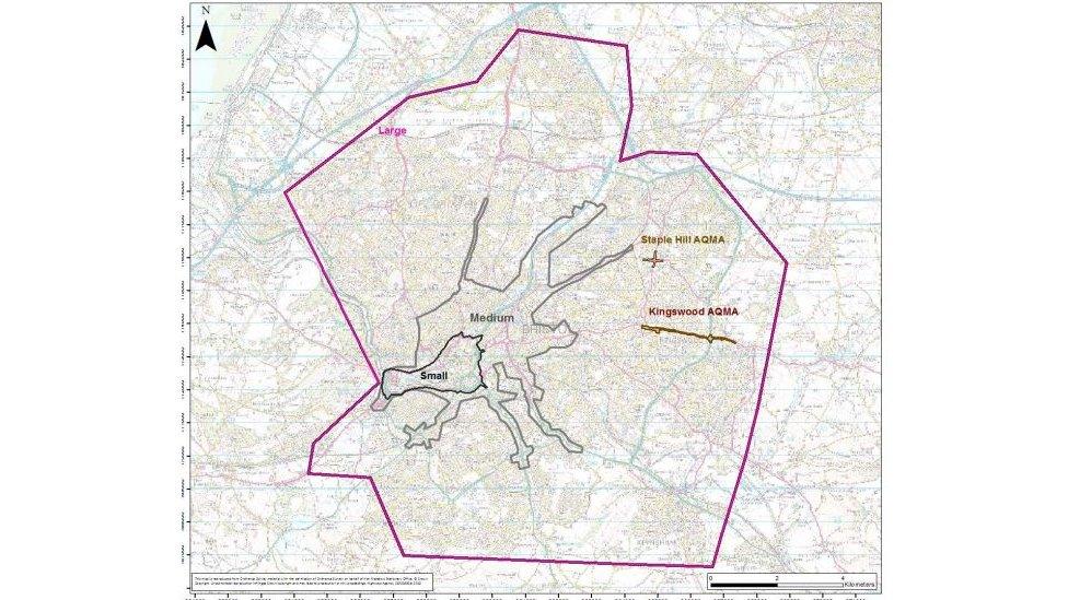 Vehicles wanting to enter the area marked 'Medium' could be charged in future