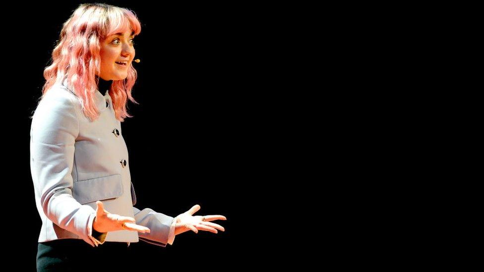 Maisie Williams giving a Ted talk