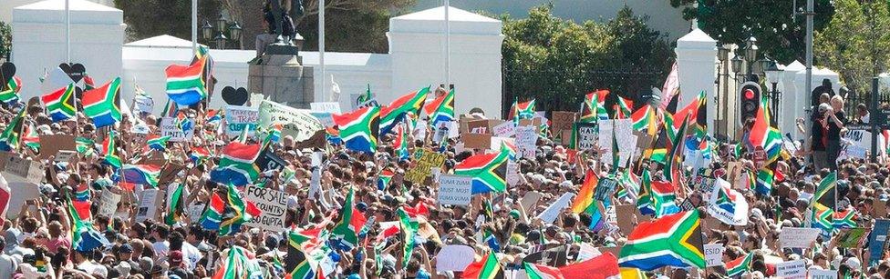 Thousands call for Jacob Zuma to step down at rally in Cape Town in April 2017