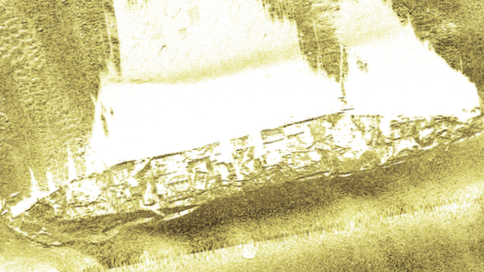 3D sonar scan of the HMHS Anglia