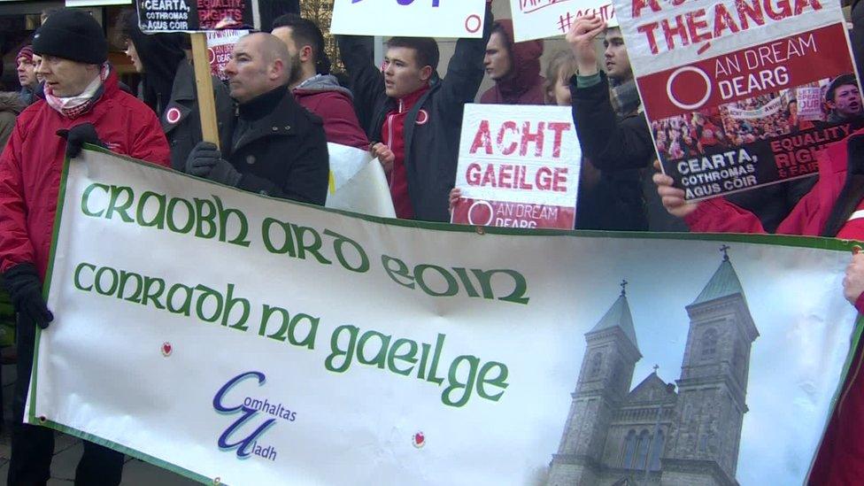 Irish language protest