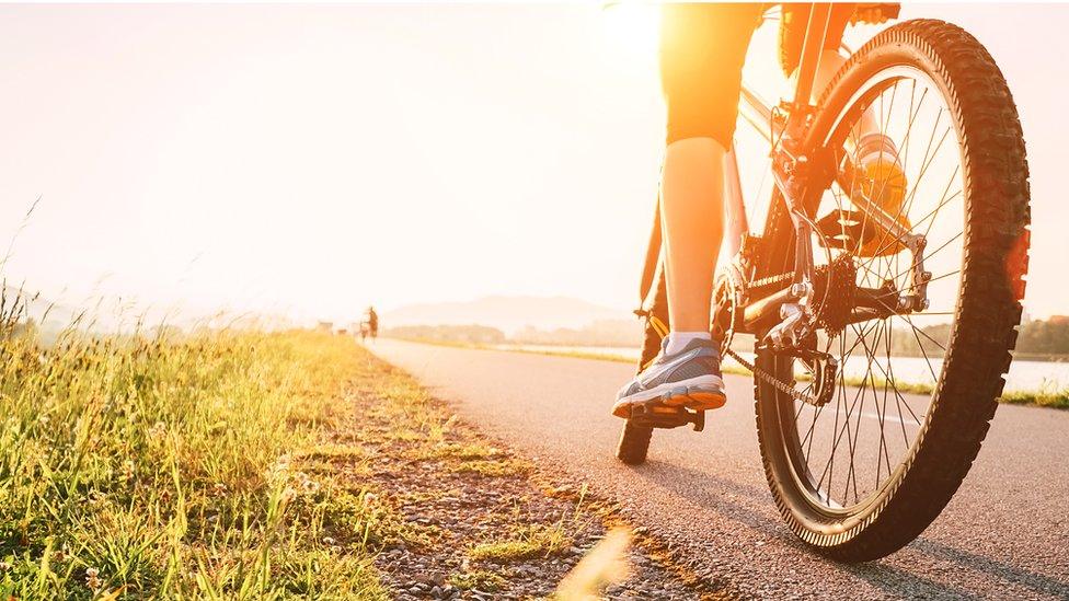 Cyclist on a road