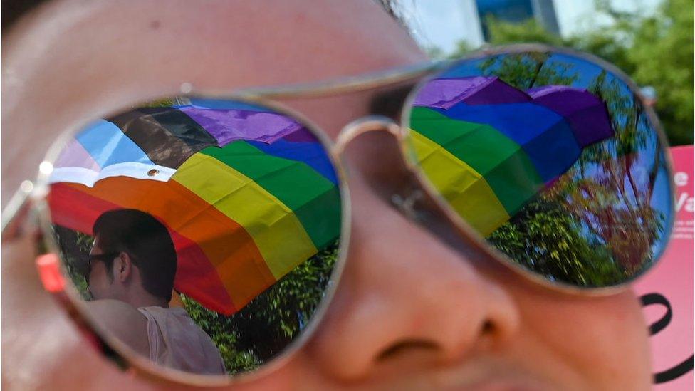 Supporters attend the annual "Pink Dot" event in a public show of support for the LGBT community at Hong Lim Park in Singapore on June 18, 2022.