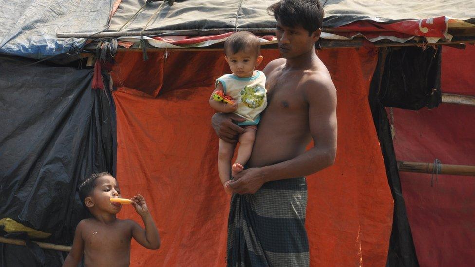 Photograph of the camp on no man’s land between Bangladesh and Myanmar